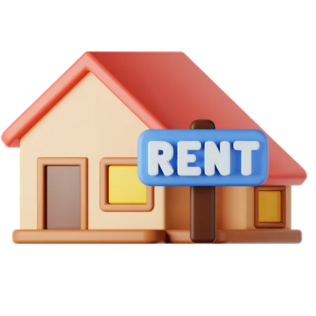House For Rent  3D Icon