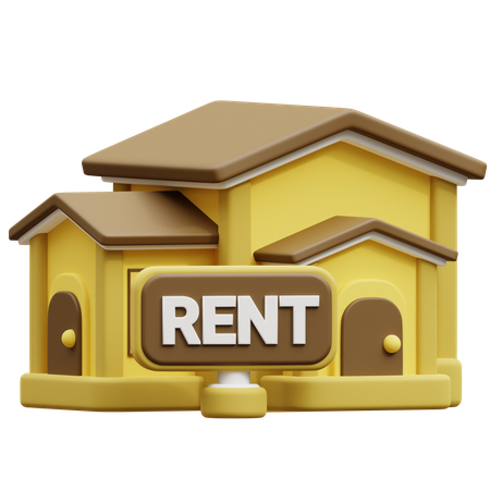 House For Rent  3D Icon