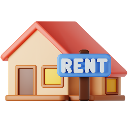 House For Rent  3D Icon