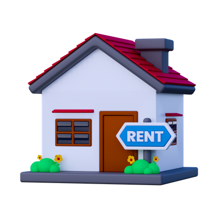 House for Rent 3D Icon