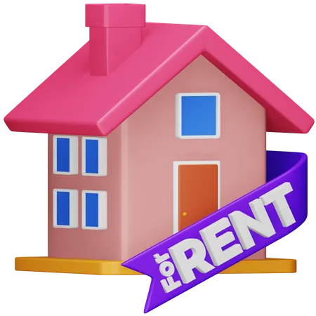 For Rent Real Estate Building Property Rent Rental House 3D Icon
