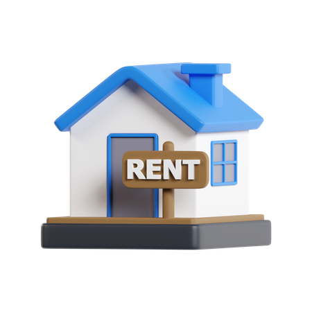 House For Rent 3D Icon