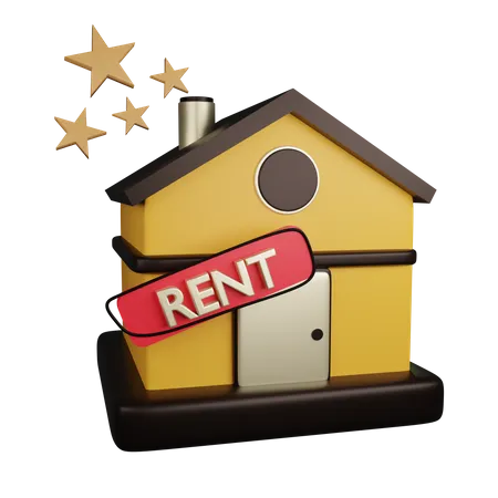 House For Rent 3 D Illustration Contains PNG BLEND GLTF And OBJ Files 3D Icon