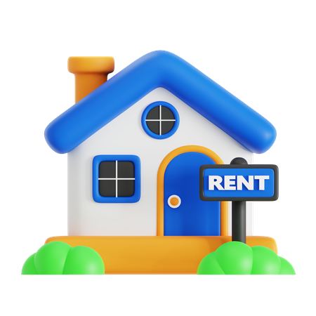 House For Rent 3D Icon