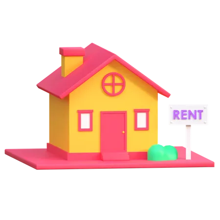 House Rent Icon Real Estate 3 D Illustration 3D Icon