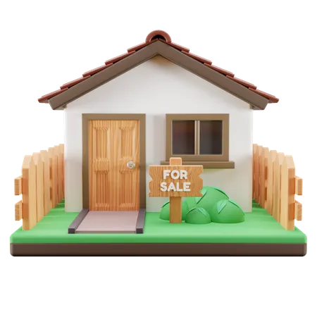 House For Sale 3 D Illustration 3D Icon