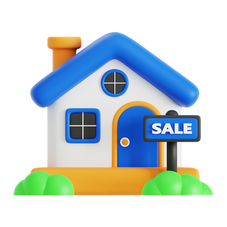 House For Sale 3D Icon