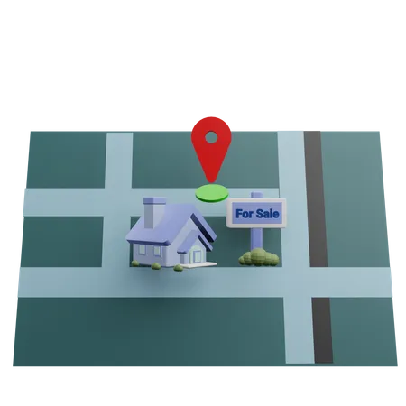 House For Sale Location  3D Icon