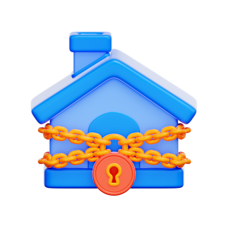 House Foreclosure Lock  3D Icon