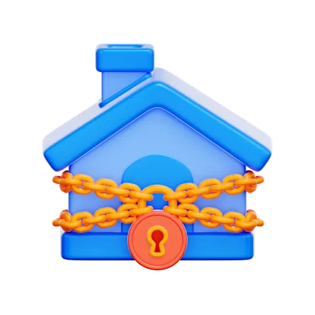House Foreclosure Lock  3D Icon