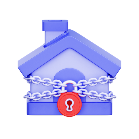 House Foreclosure Lock  3D Icon