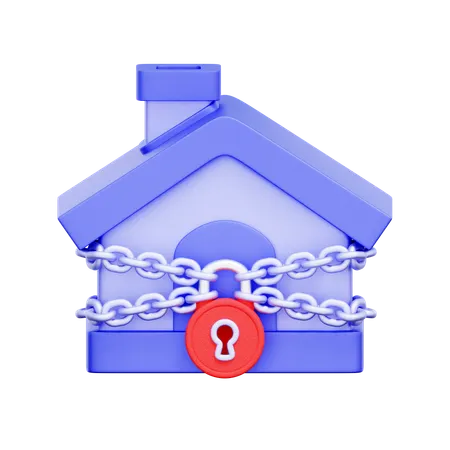 House Foreclosure Lock  3D Icon
