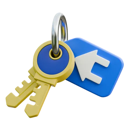 House Keys With Tag  3D Icon