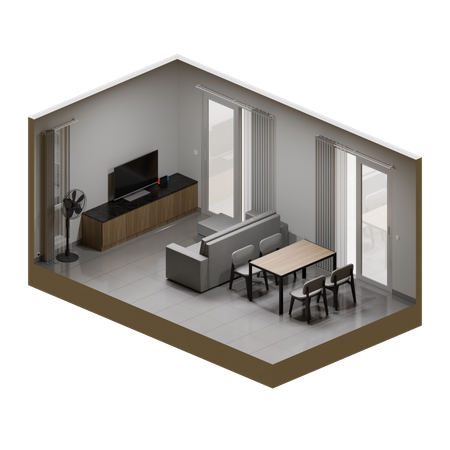 House Living Room  3D Icon