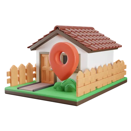 Real Estate House Location 3 D Illustration 3D Icon