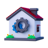 home management services 3d logo