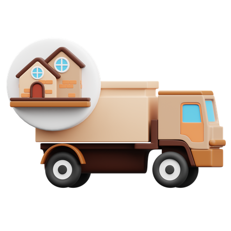 House Moving Truck  3D Icon