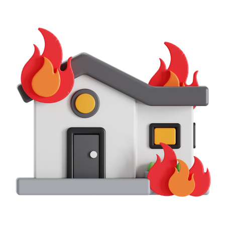 House on fire  3D Icon