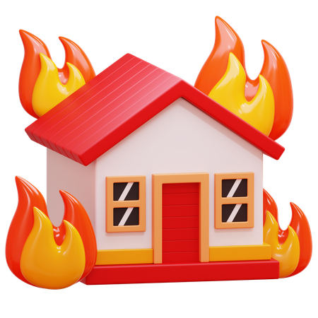 House On Fire  3D Icon