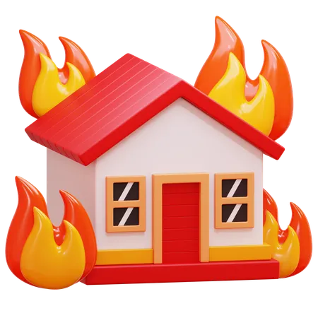 House On Fire  3D Icon