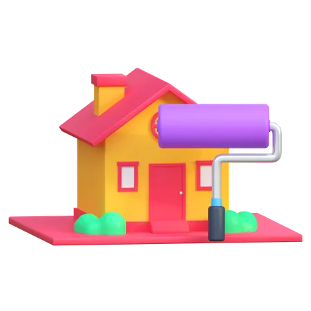 House Paint Service Icon Real Estate 3 D Illustration 3D Icon