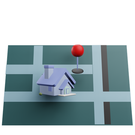 House Pin Location 3D Icon