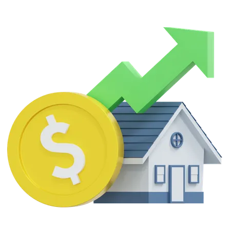 House Price High Real Estate 3 D Icon Illustration 3D Icon