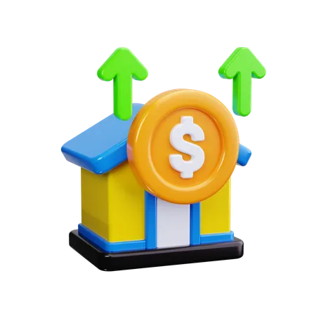 House Price Increase  3D Icon