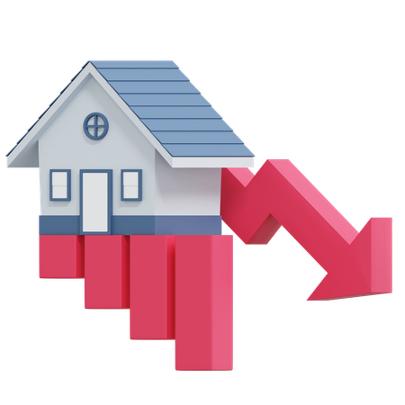 House Price Low  3D Icon