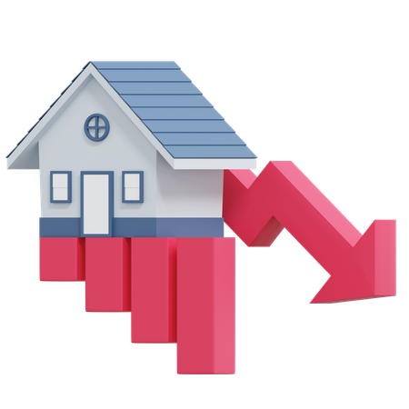 House Price Low  3D Icon