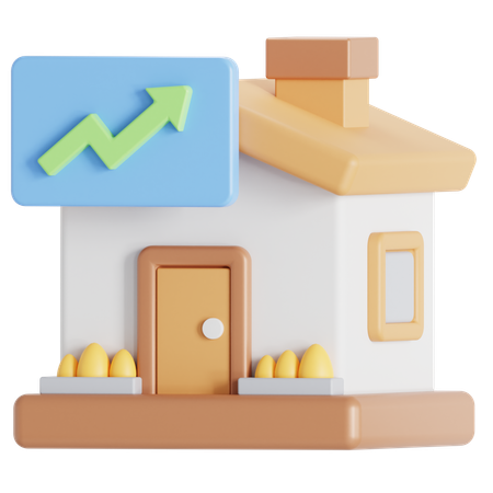 House price up  3D Icon