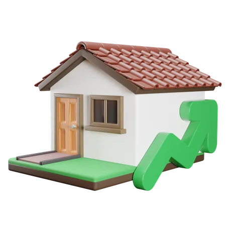 House Property Investment Growth  3D Icon