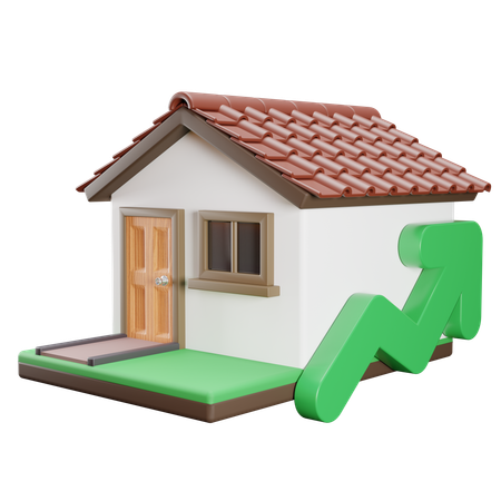 House Property Investment Growth  3D Icon