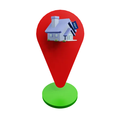 House Rent Location  3D Icon