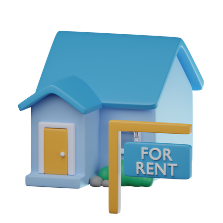 House Rent Real Estate  3D Icon