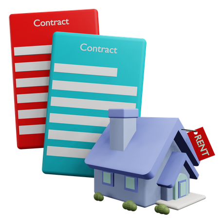 House Rental Contract  3D Icon