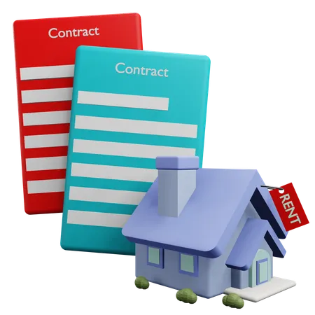 House Rental Contract  3D Icon