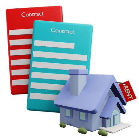 House Rental Contract  3D Icon