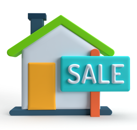 House Sale  3D Icon