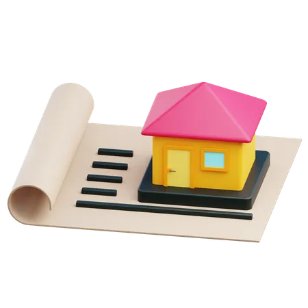 3 D House Sketch With Transparent Background 3D Icon