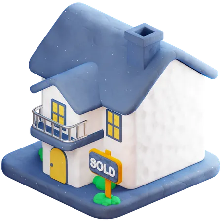 House Sold For Real Estate 3D Icon