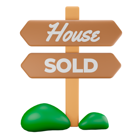 House sold  3D Illustration