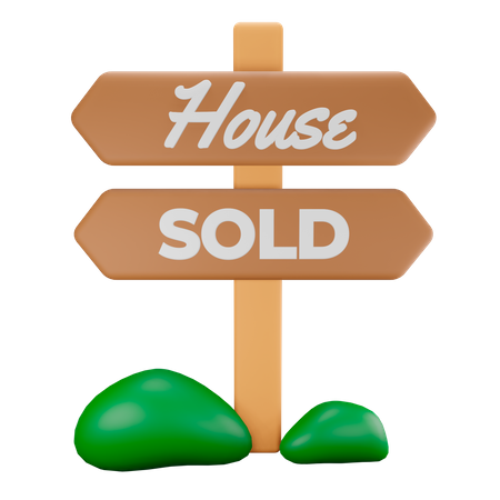 House sold 3D Illustration