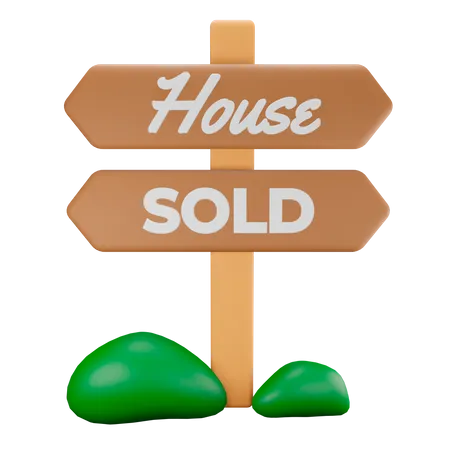House sold 3D Illustration