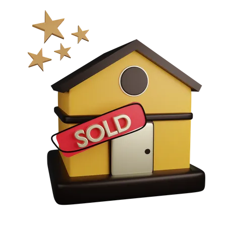 House Sold Out 3 D Illustration Contains PNG BLEND GLTF And OBJ Files 3D Icon