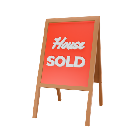 House Sold standboard  3D Illustration