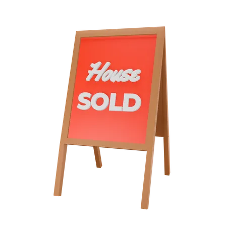 House Sold standboard  3D Illustration