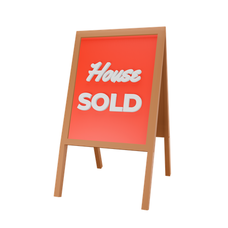 House Sold standboard 3D Illustration