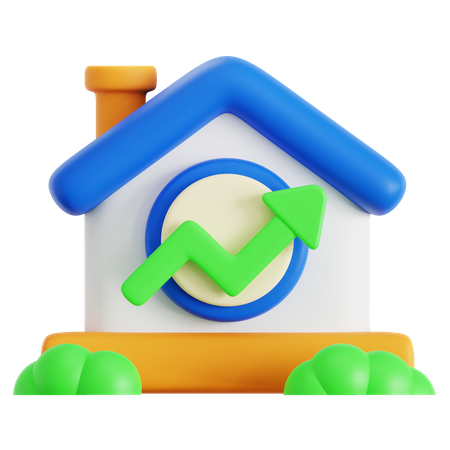 House Value Growth 3D Icon