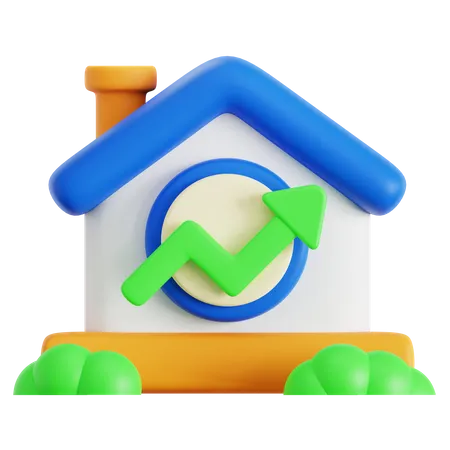 House Value Growth 3D Icon
